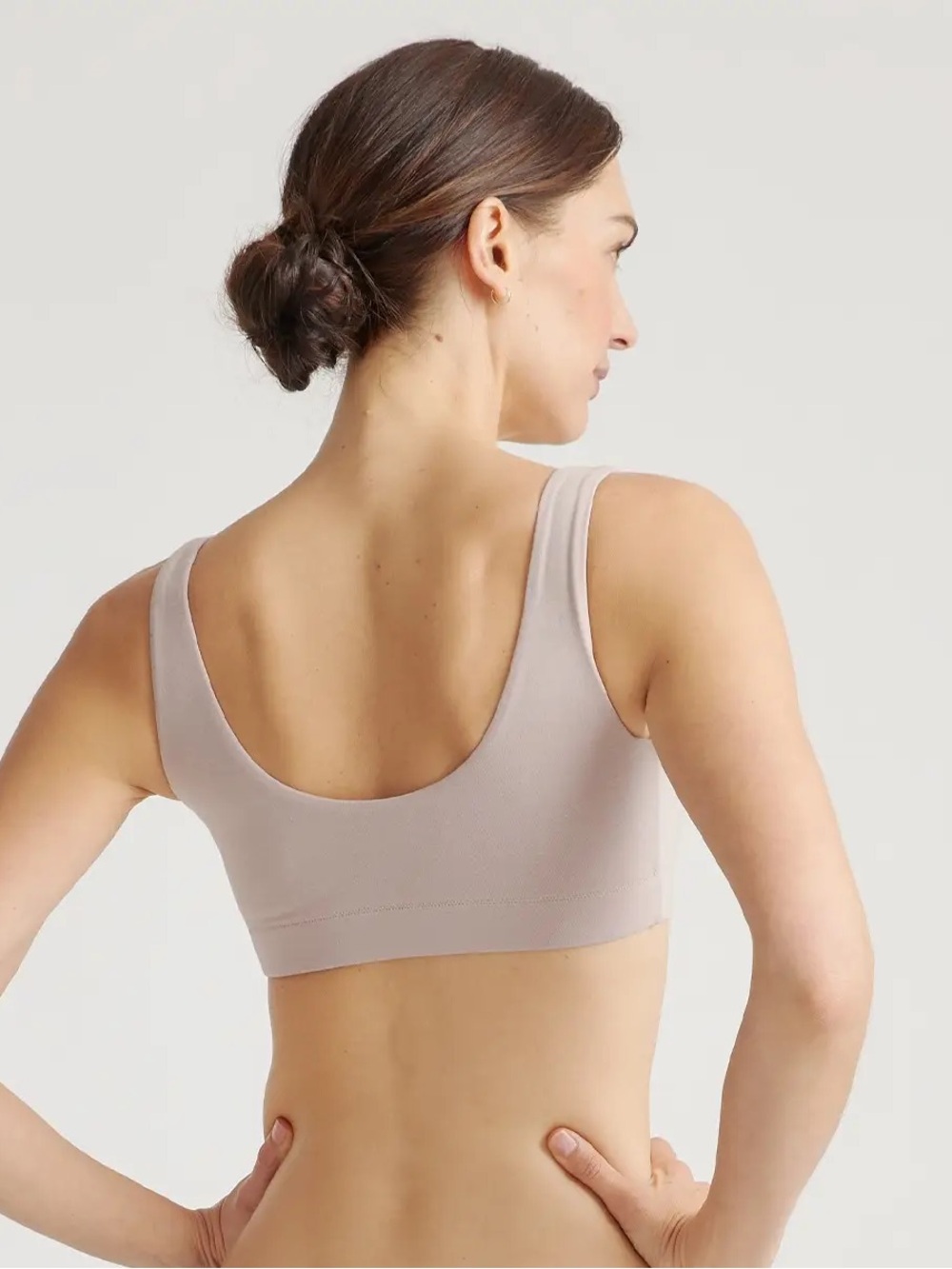 NWOT QUINCE 2 Pack Organic Cotton Tank Bralettes Large Mink 1063 - Picture 4 of 11